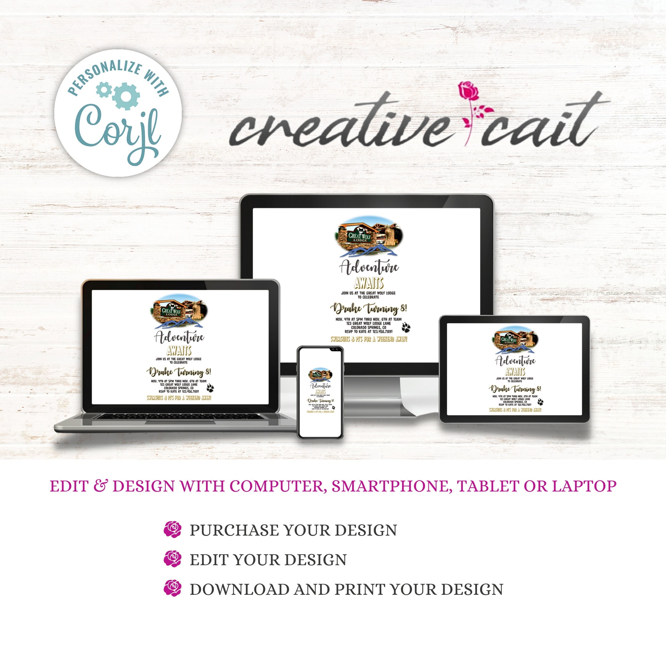 great wolf lodge invitation template free