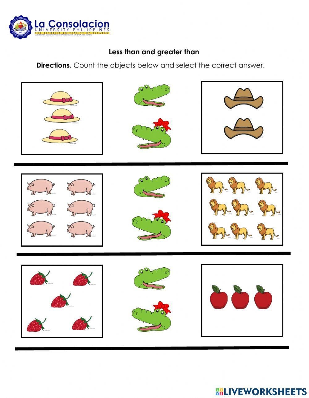 Greater Than Less Than Worksheets Math Aids Com Worksheets Library