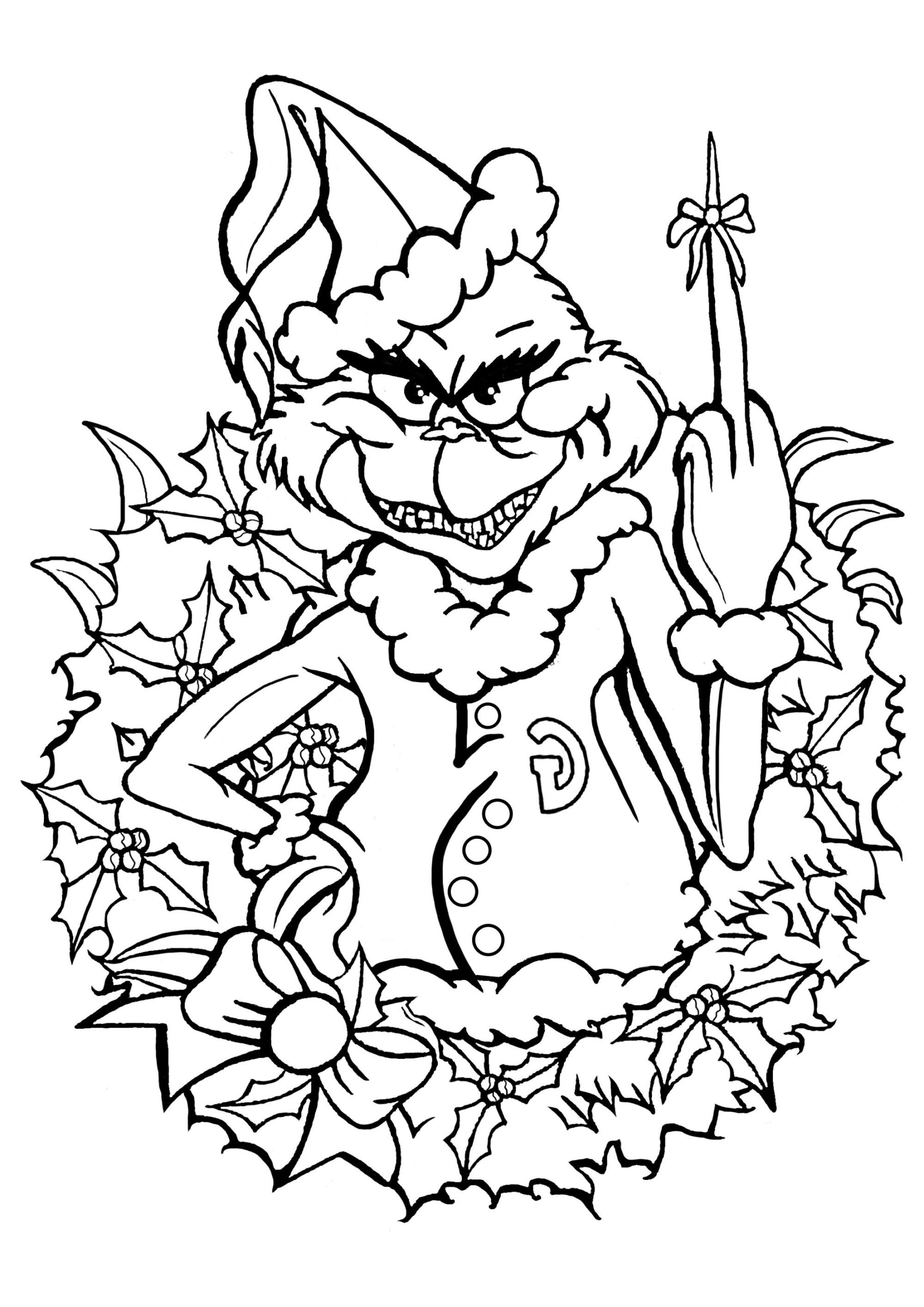 free printable grinch coloring pages