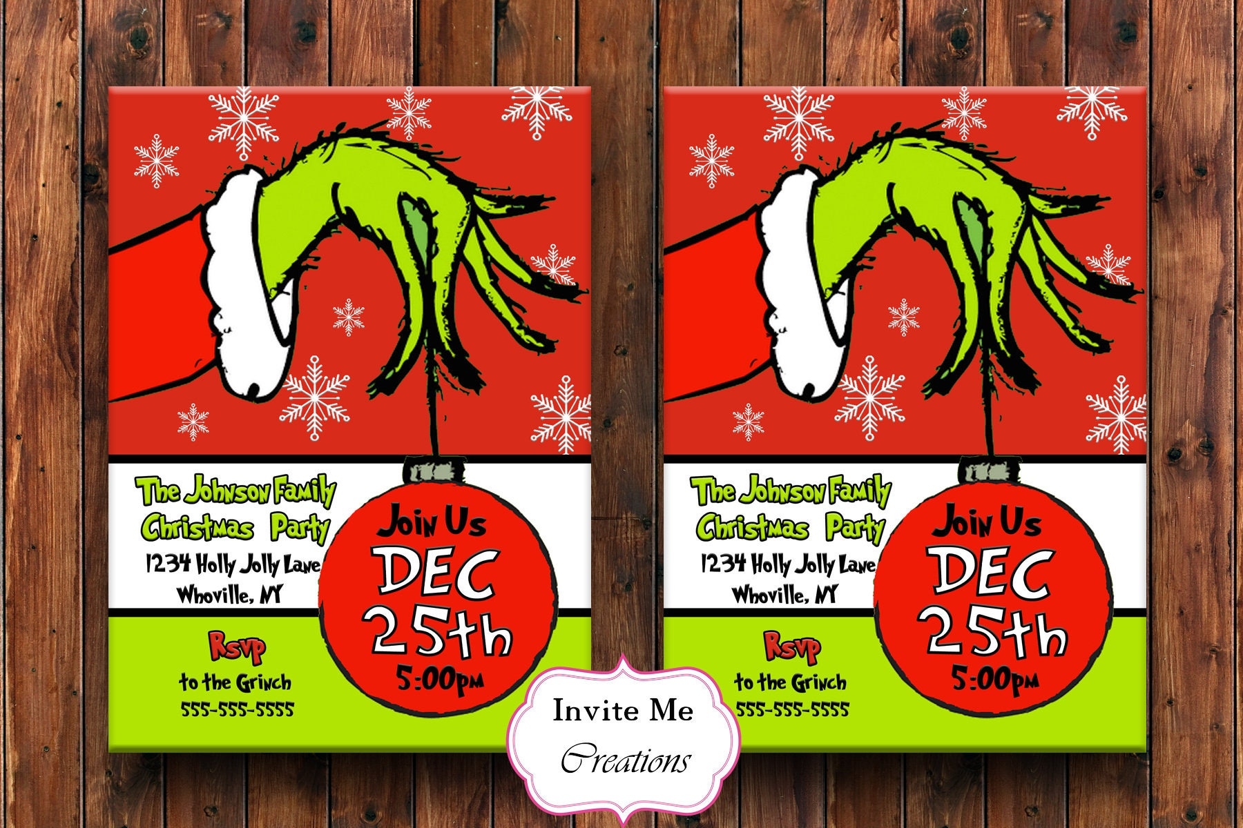 Grinch Invitation Template