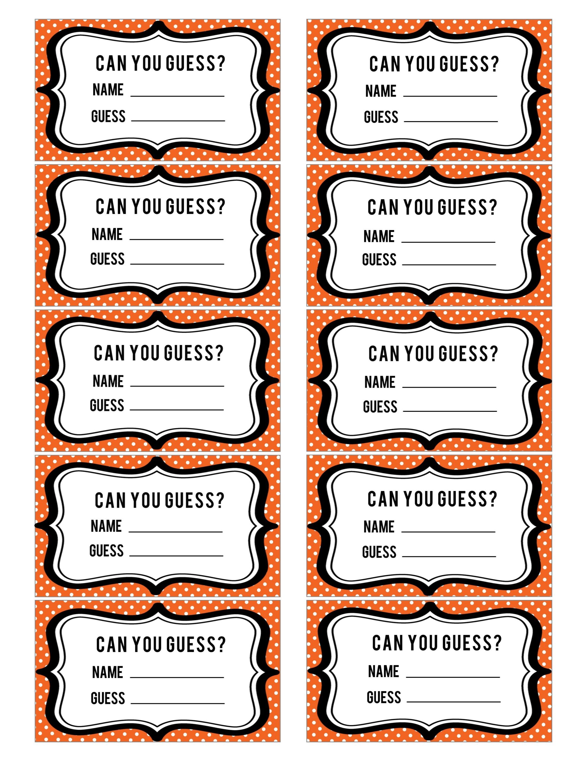 guess how many printable template free pdf