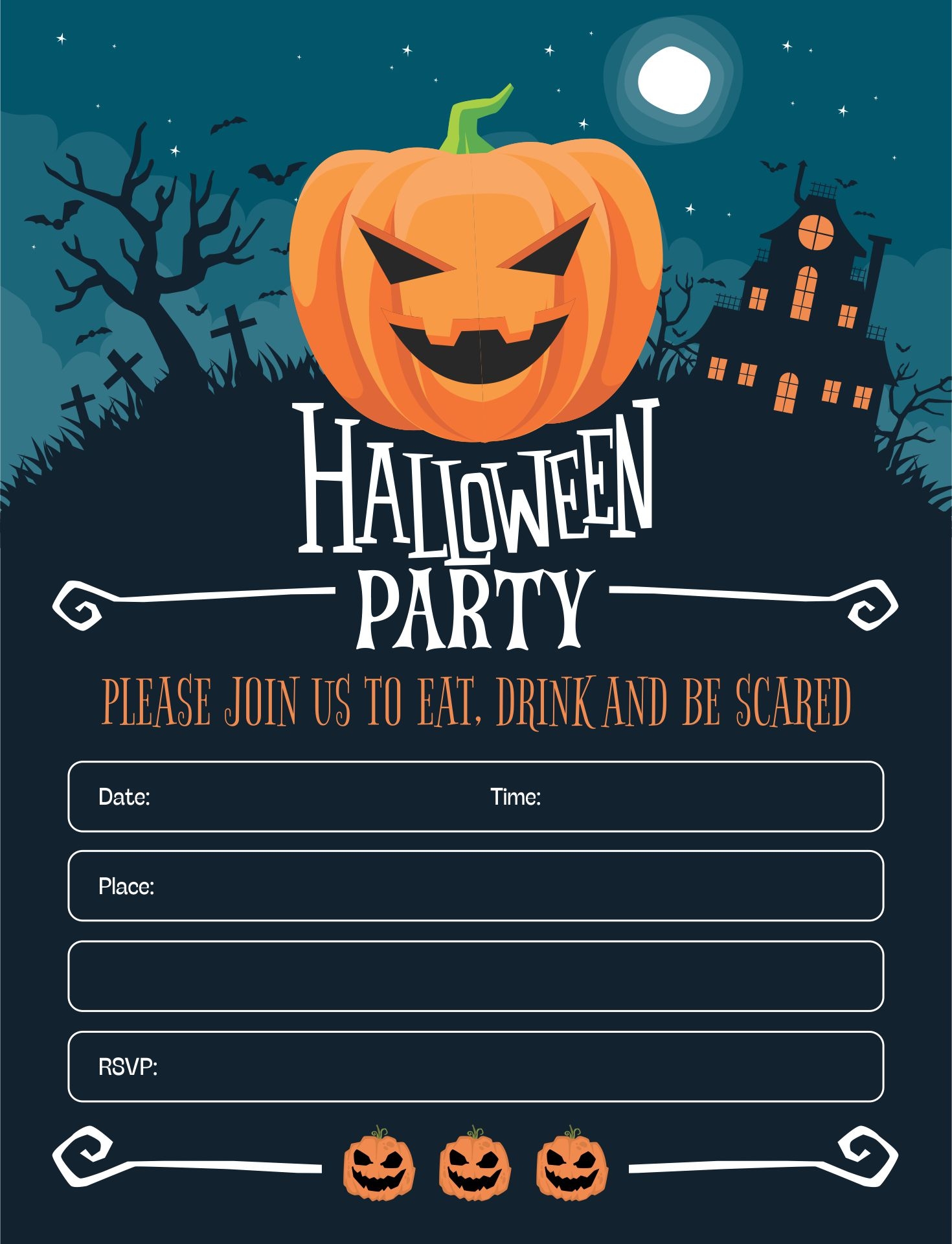halloween invitations free printable template