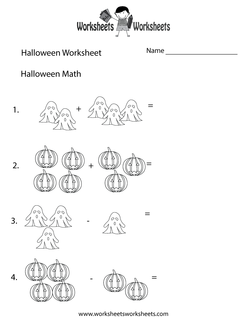 halloween math worksheet
