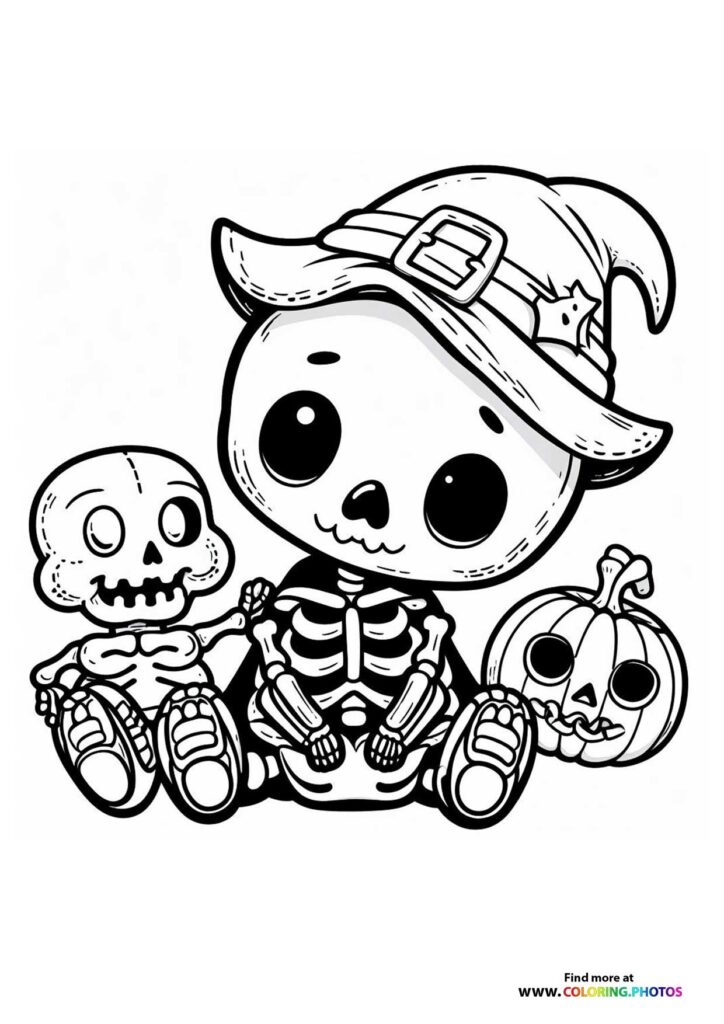 Halloween Skeletons Coloring Pages For Kids Free Print Or Download