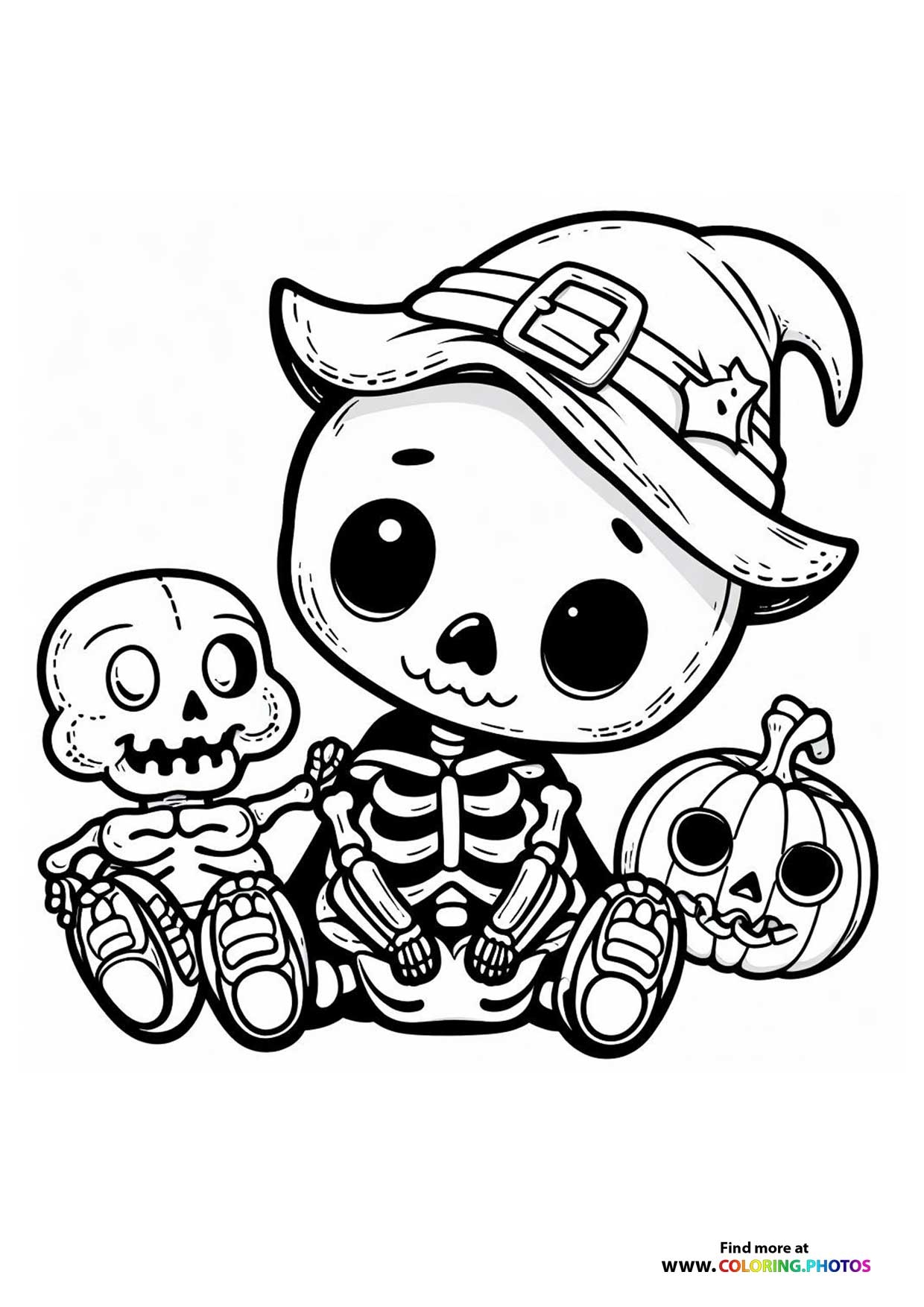 Halloween Skeletons Coloring Pages For Kids Free Print Or Download