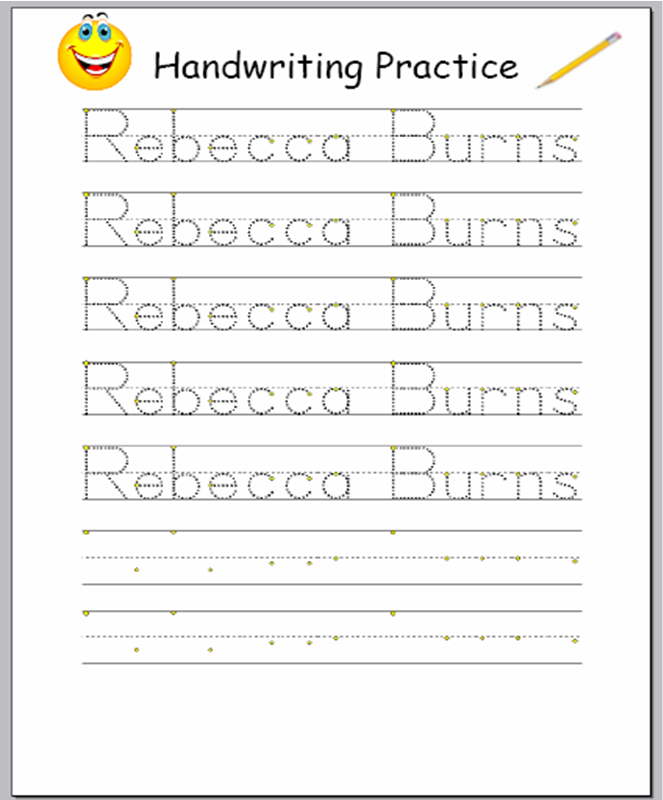handwriting name practice worksheets