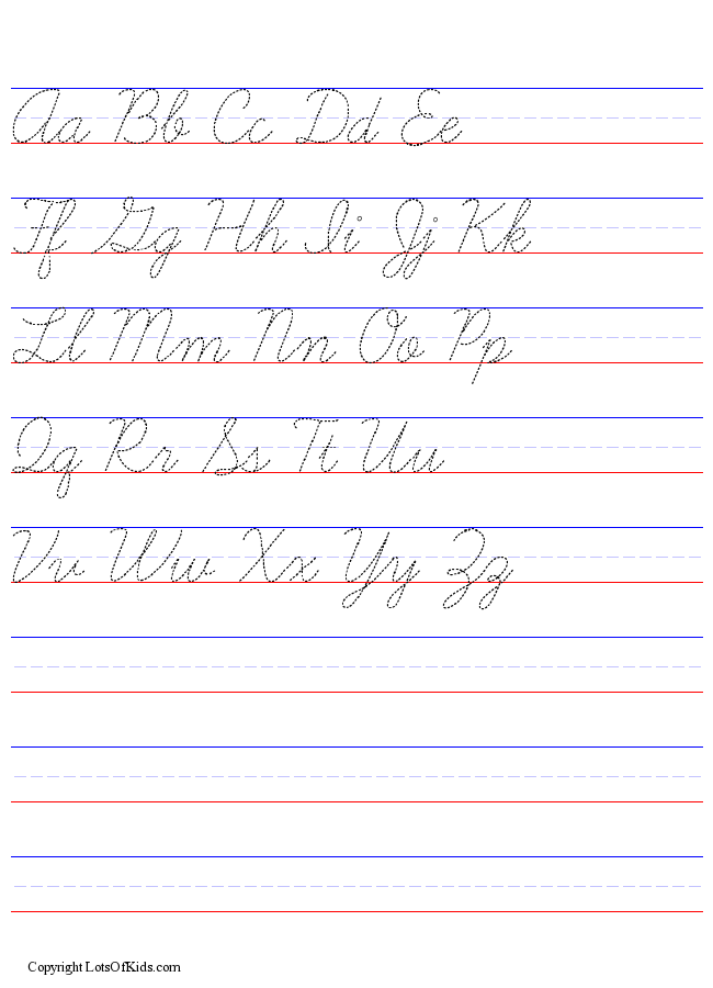 cursive worksheet maker