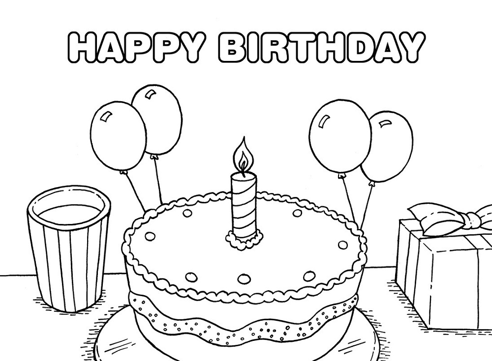 Happy Birthday Color Pages Activity Shelter