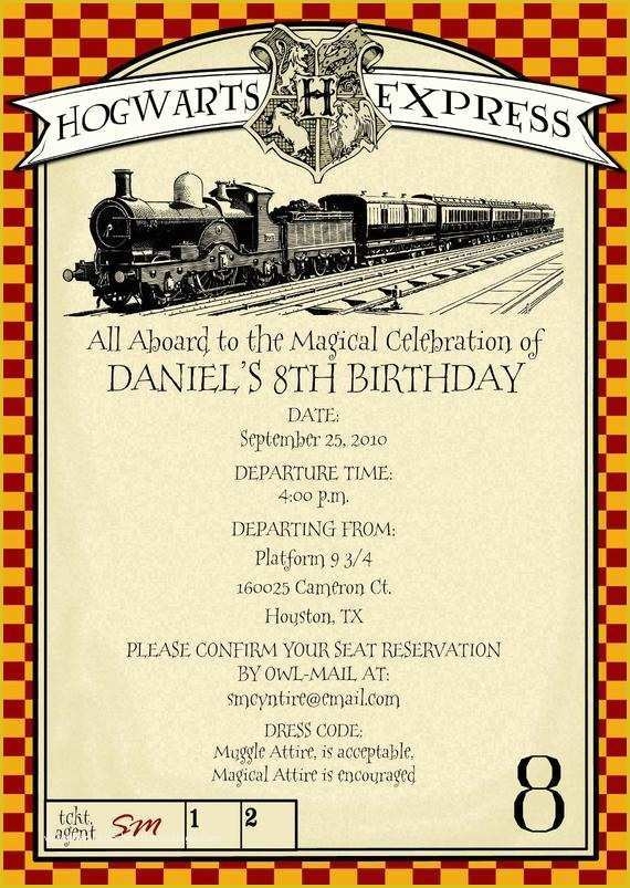 Harry Potter Invitation Template Free Of Free Harry Potter Invitations 