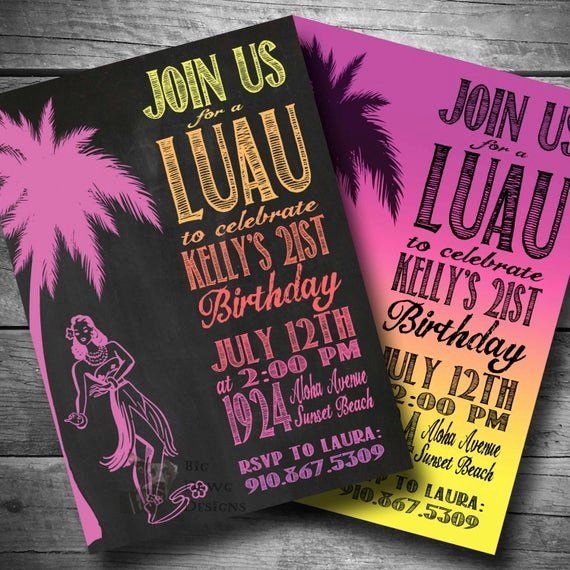 hawaiian themed invitation template