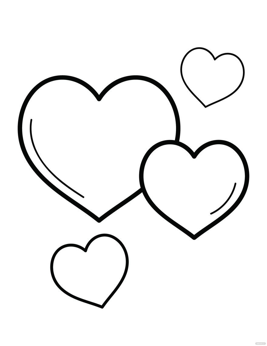 free heart shape coloring pages