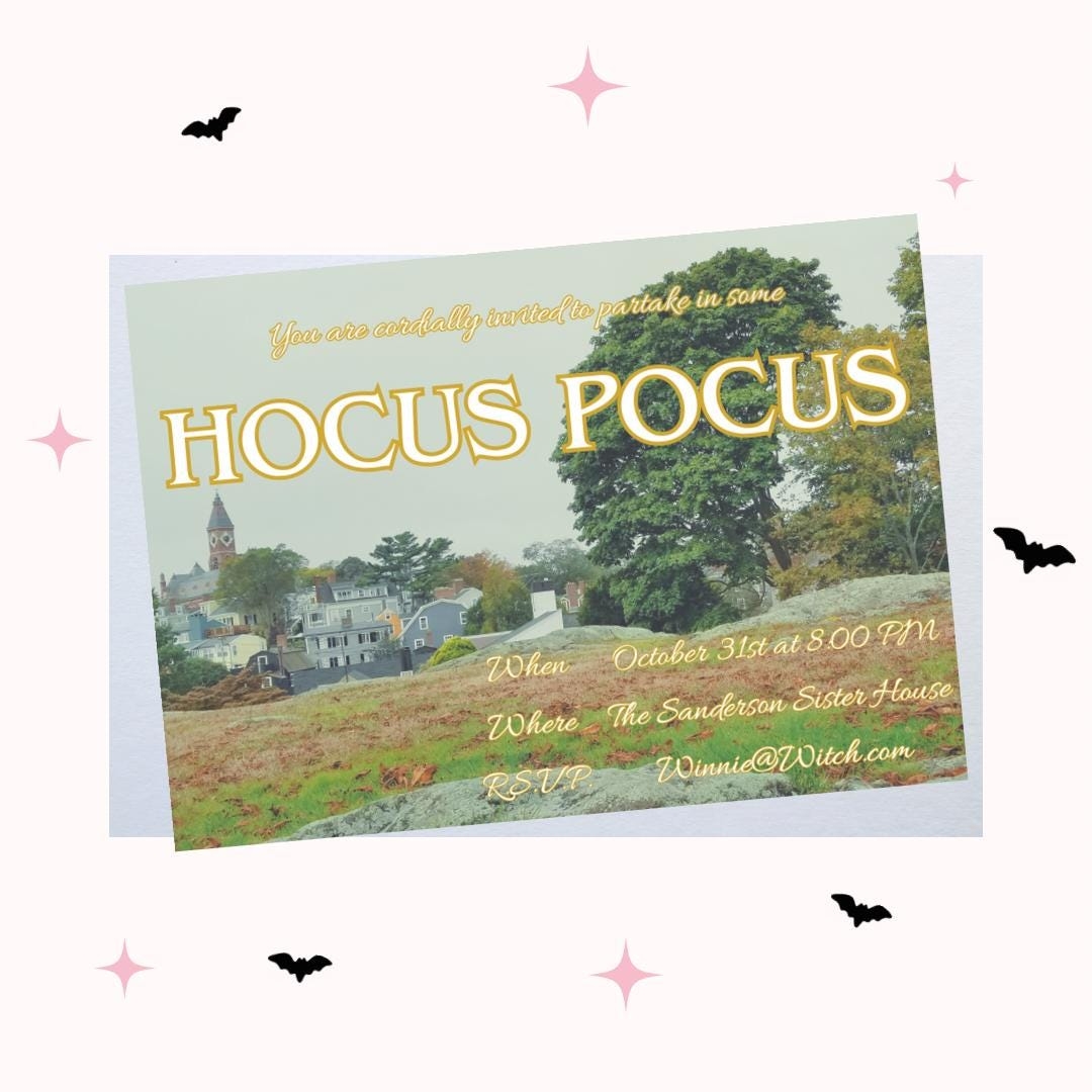 Hocus Pocus Invitation Template Etsy