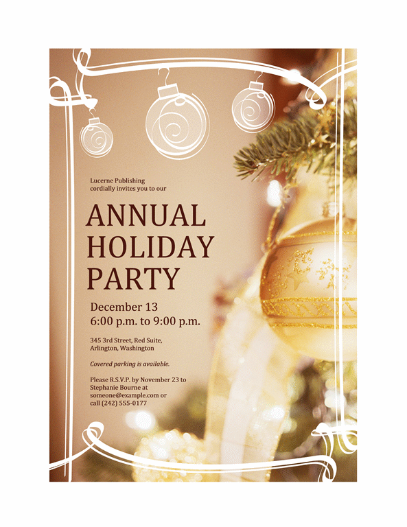 template for holiday invitation
