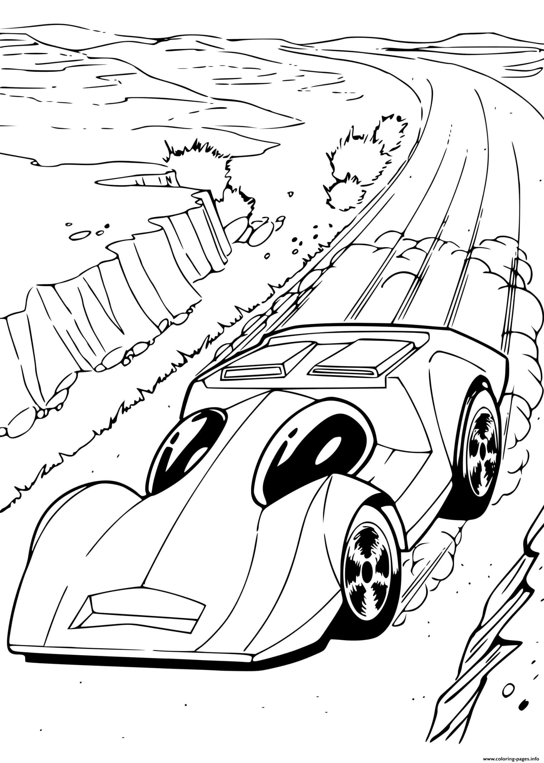 Hot Wheels Automobile Cars Coloring Page Printable