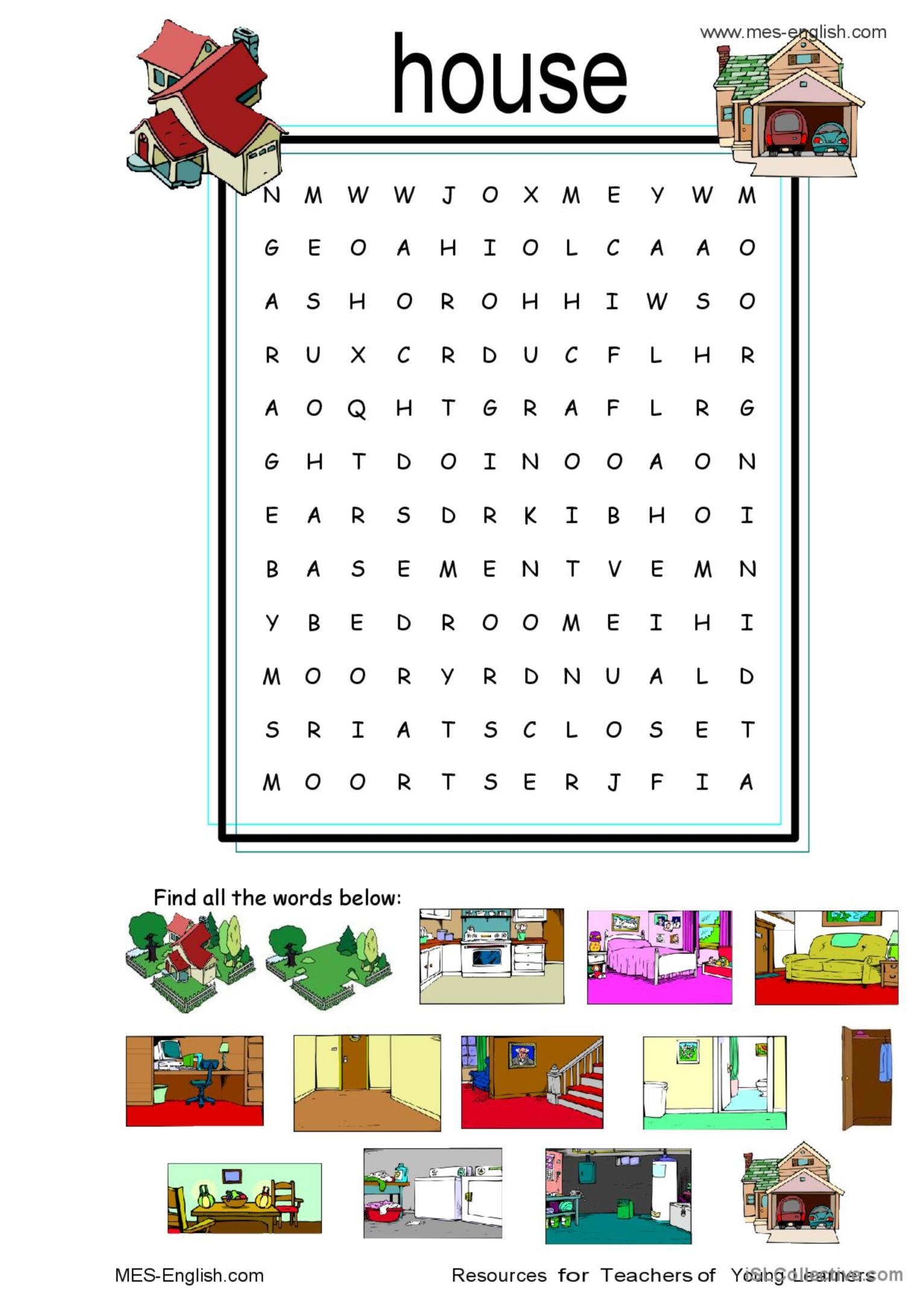House Worksheet English ESL Worksheets Pdf Doc