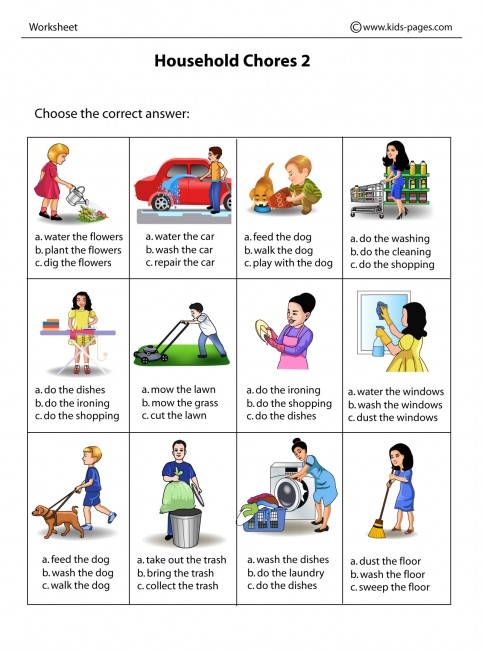 Household Chores Vocabulary Esl Matching Exercise Worksheet 59 OFF
