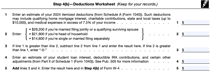 allowances worksheet b