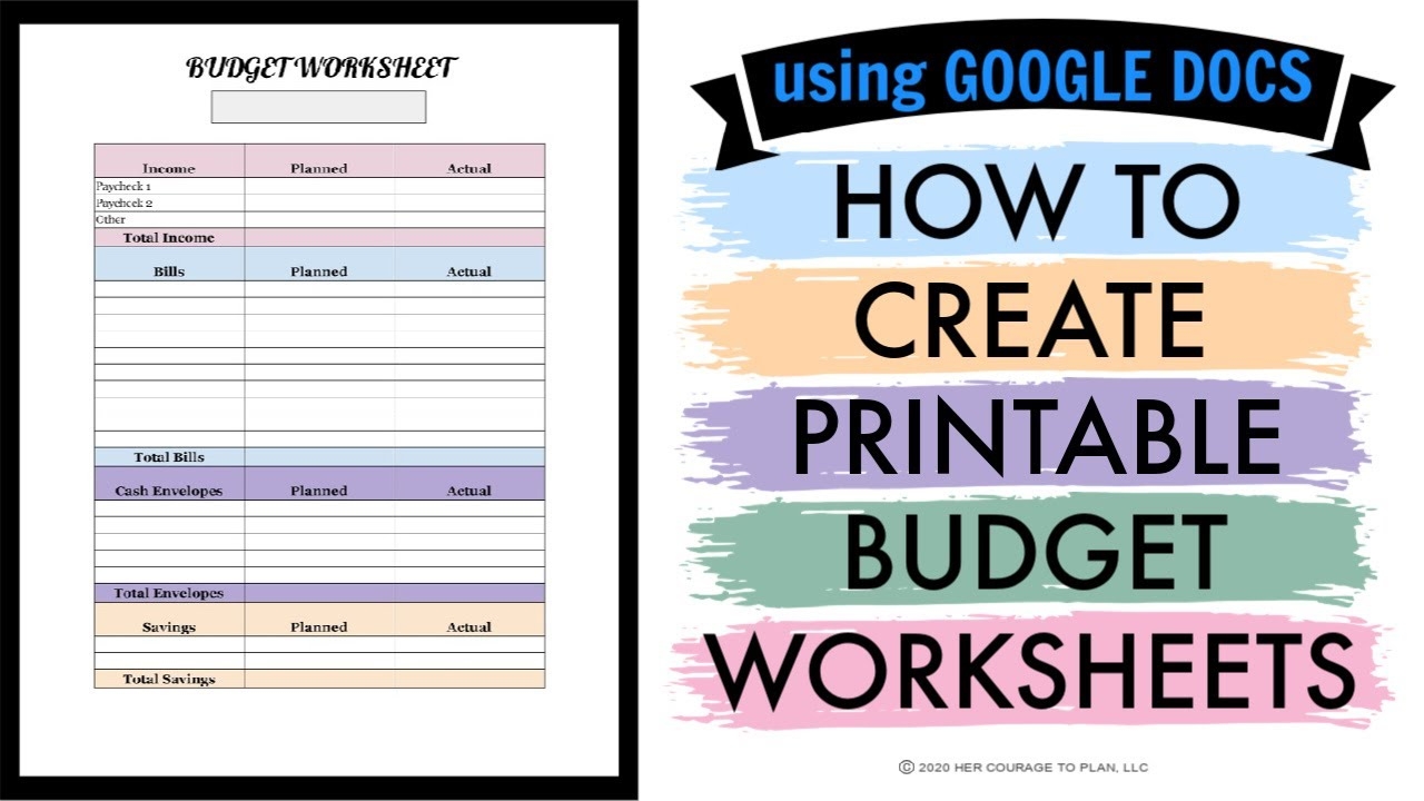 make a budget worksheet
