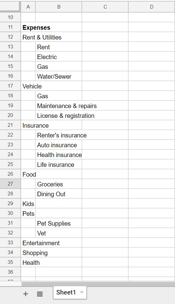 How To Make A Budget In Google Sheets And Microsoft Excel Worksheets