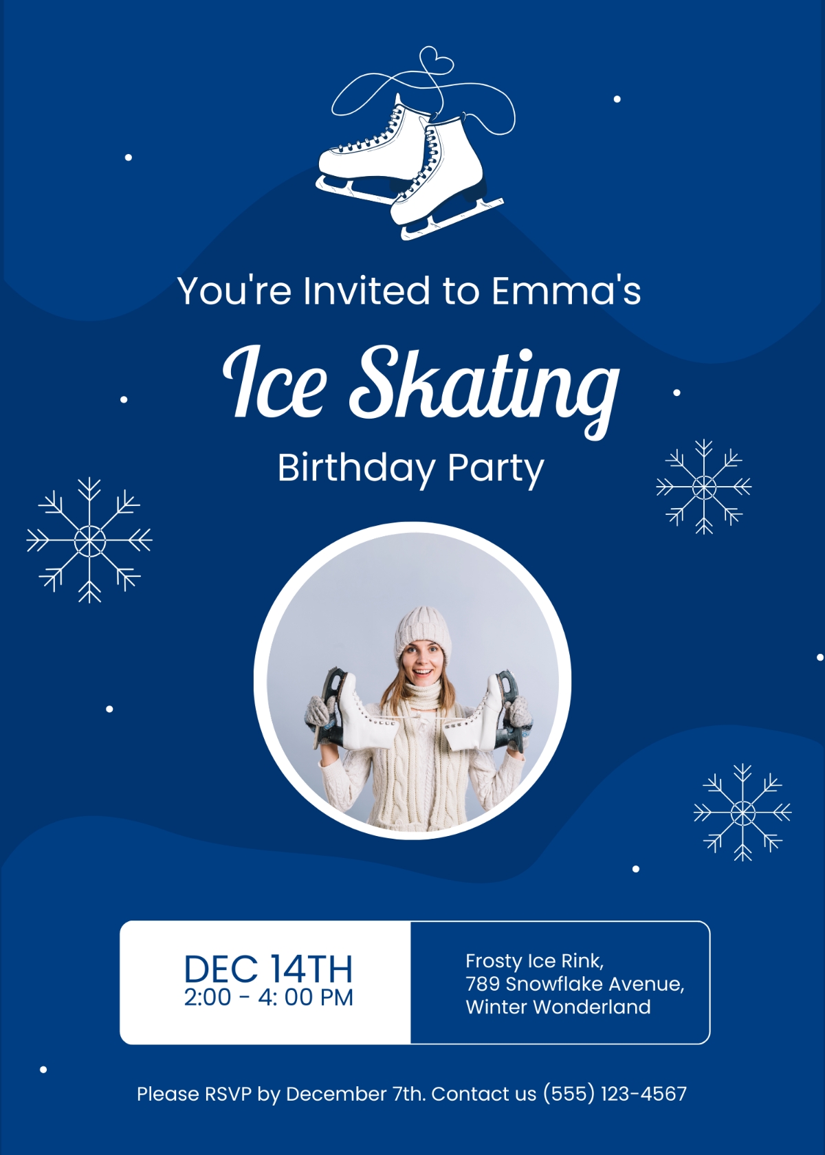 Ice Skating Birthday Invitation Template Edit Online Download 
