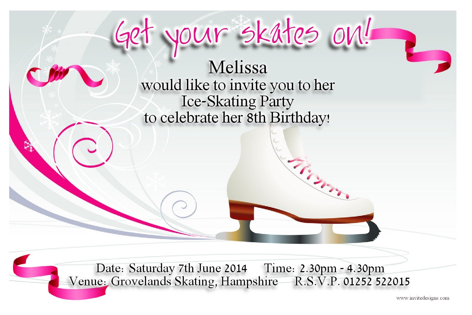 free printable ice skating birthday party invitations template