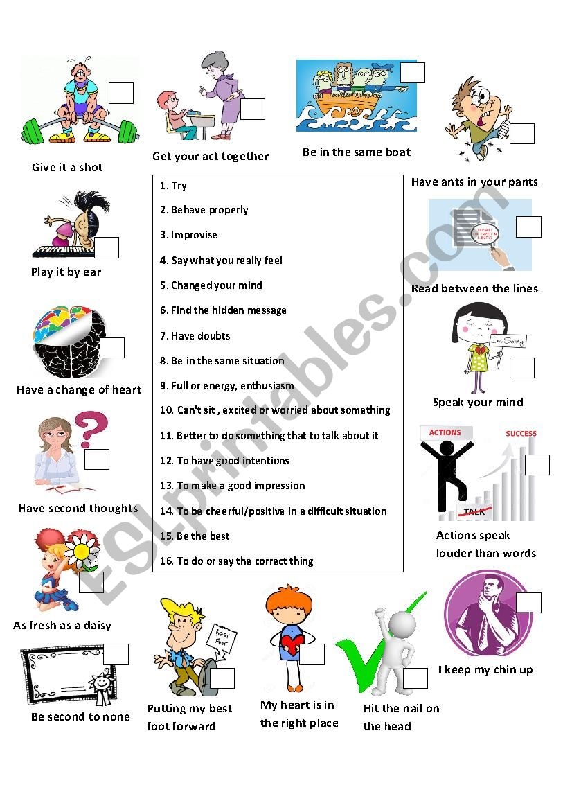 idioms activity worksheets