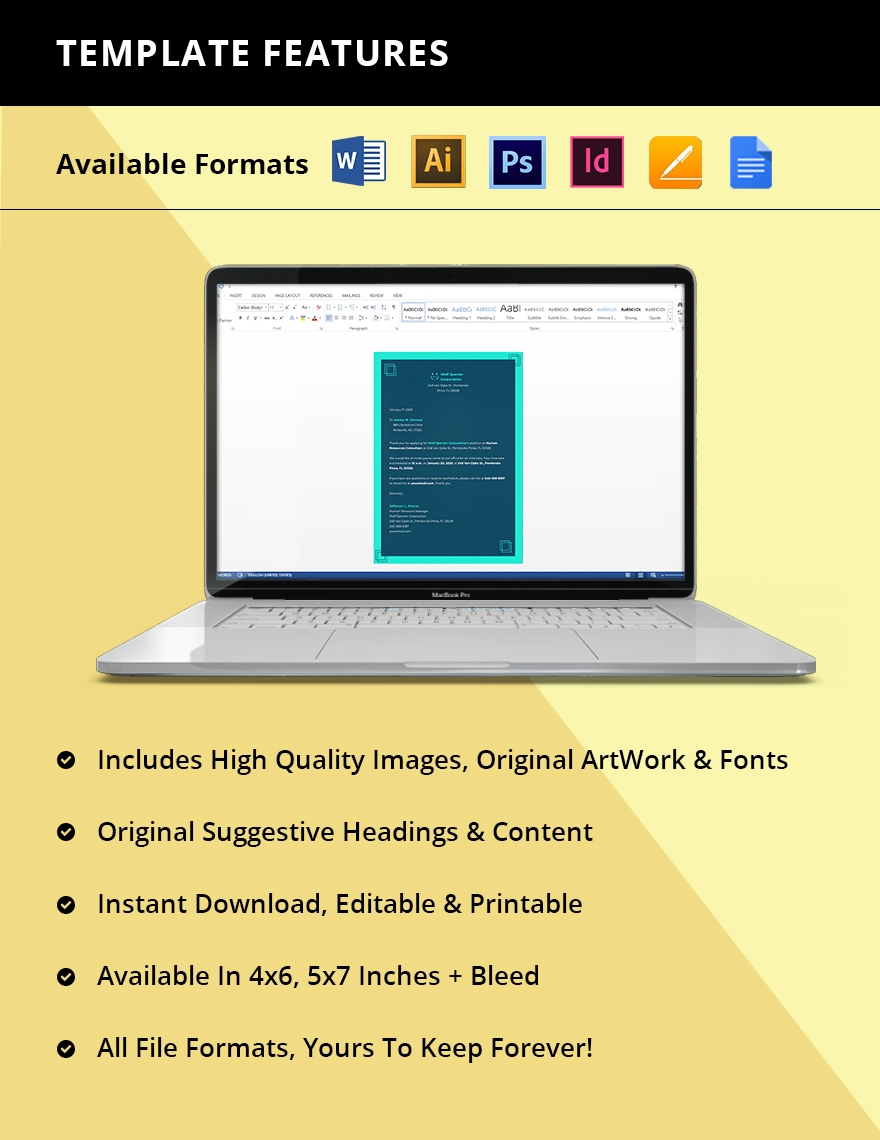 Interview Invitation Template In MS Word InDesign Pages Illustrator 