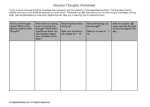 Intrusive Thoughts Worksheet HappierTHERAPY