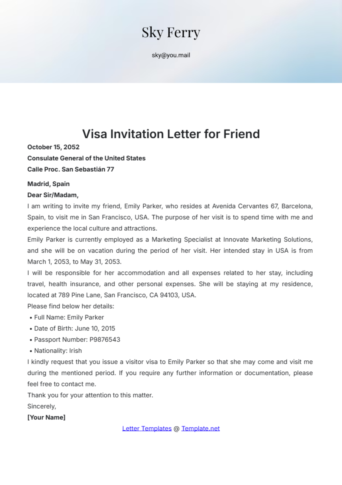 word template invitation