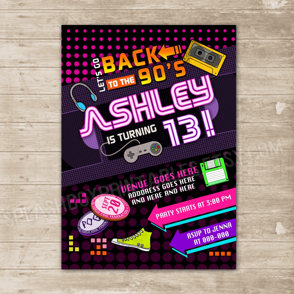 Invitation Template 90s