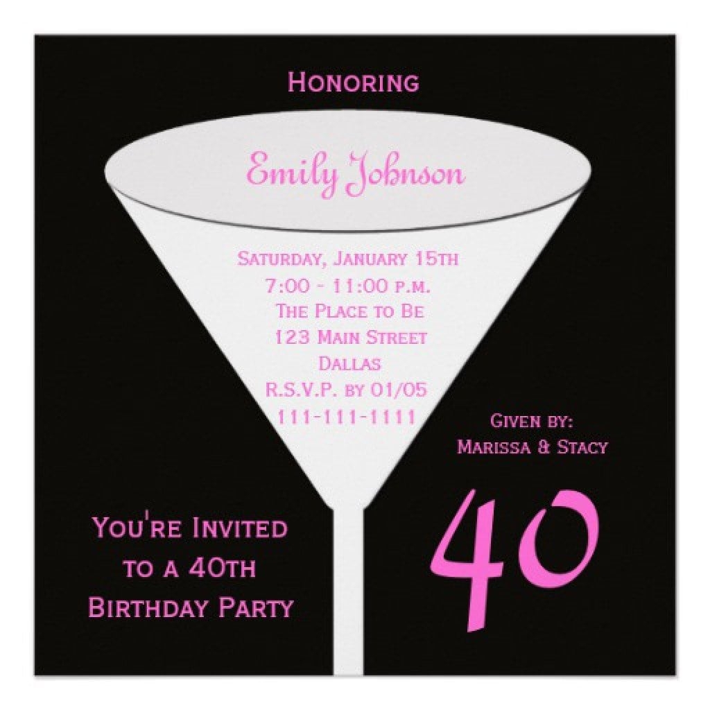 Invitation Templates 40th Birthday Party