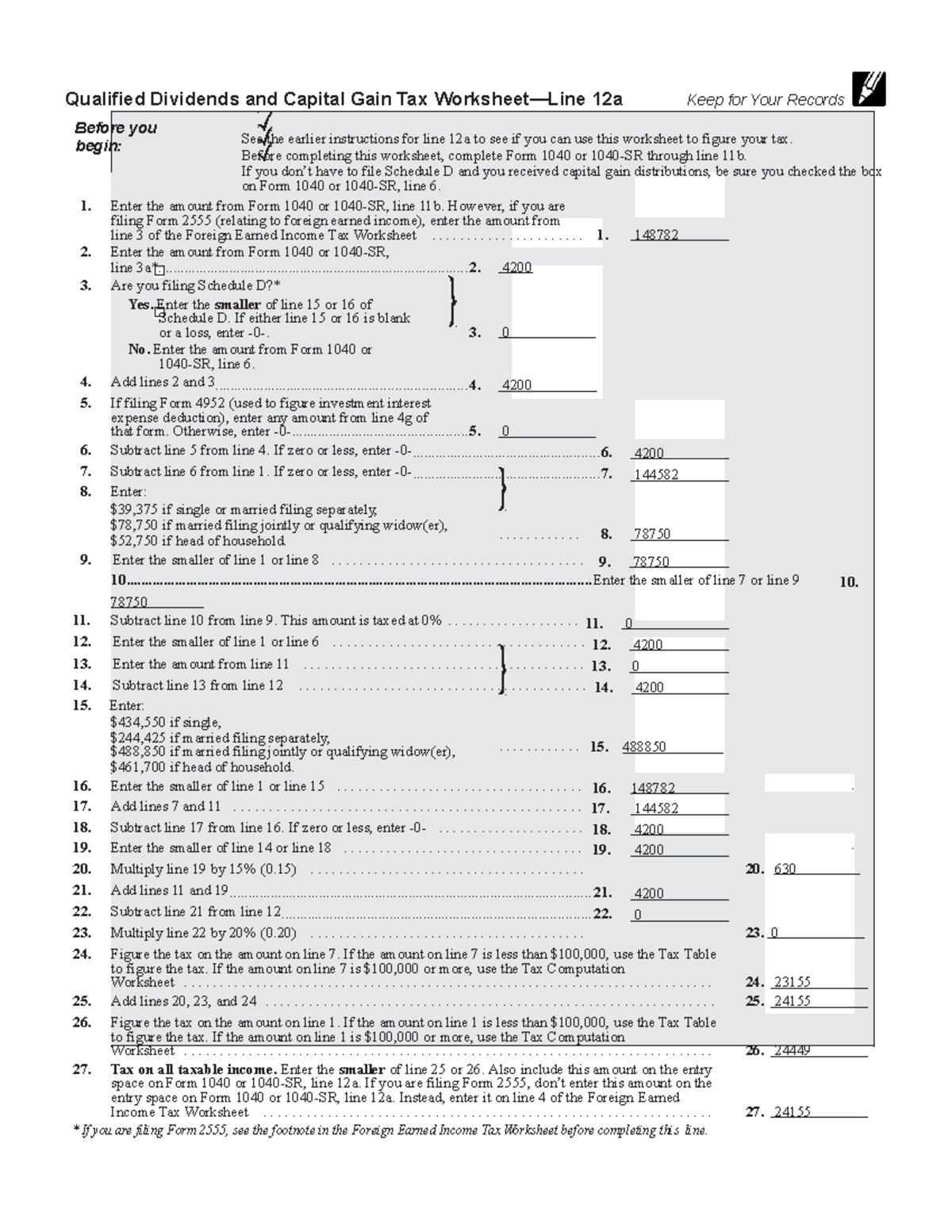 Irs 2022 Capital Gains Tax Worksheet
