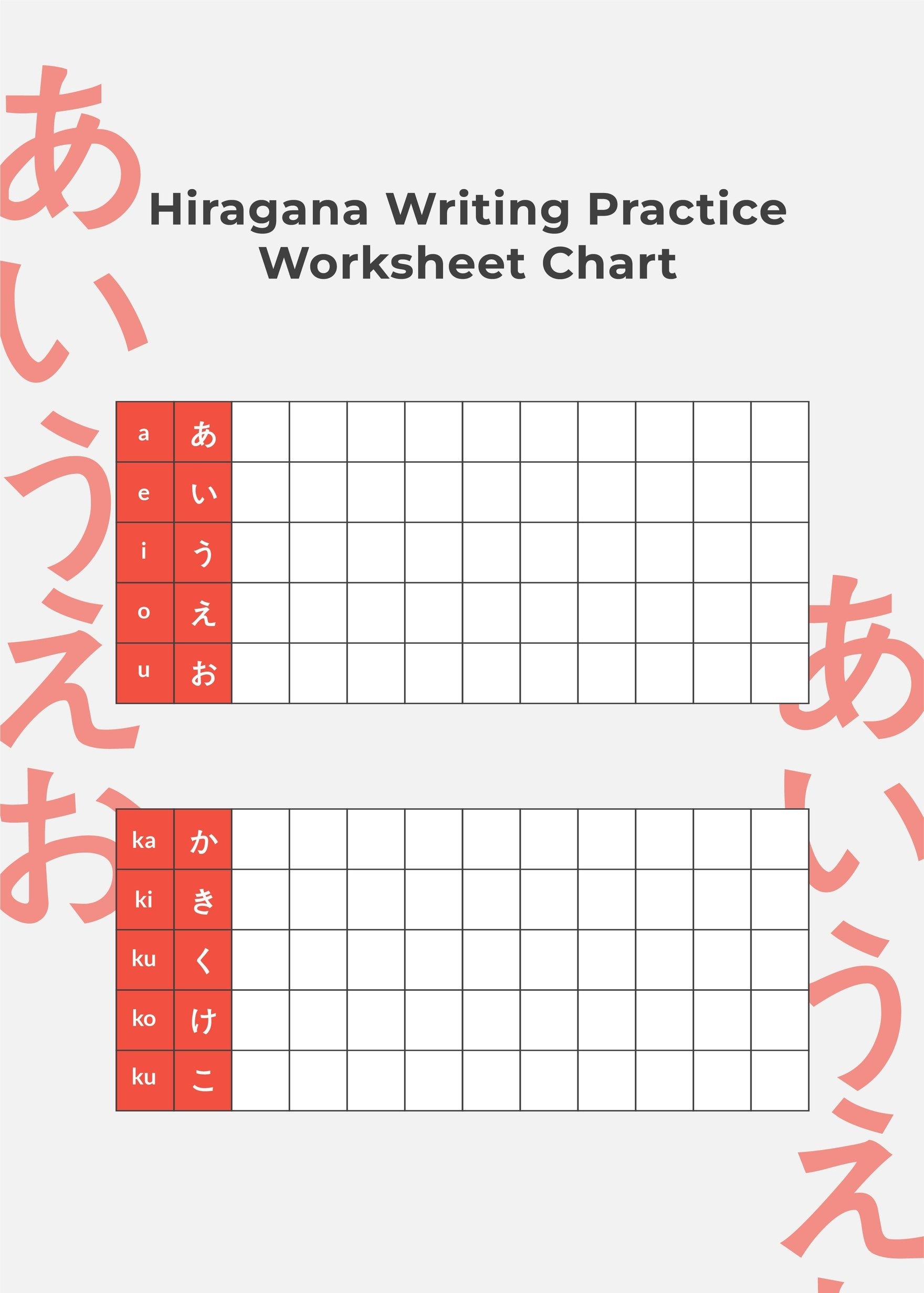 Japanese Hiragana Katakana For Beginners PDFs Worksheets Library