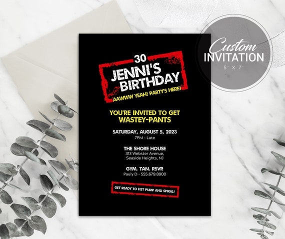 Jersey Shore Party Invitation Jersey Shore Birthday Invite By 