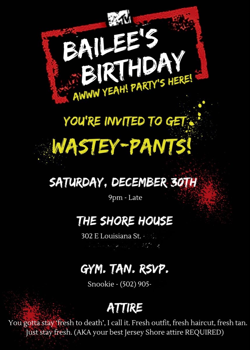Jersey Shore Themed Party Invitation