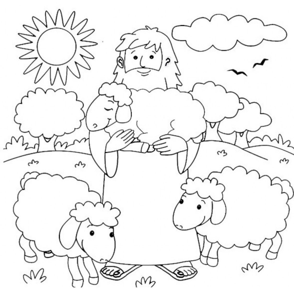 Jesus and sheep coloring page Parker United Methodist Church