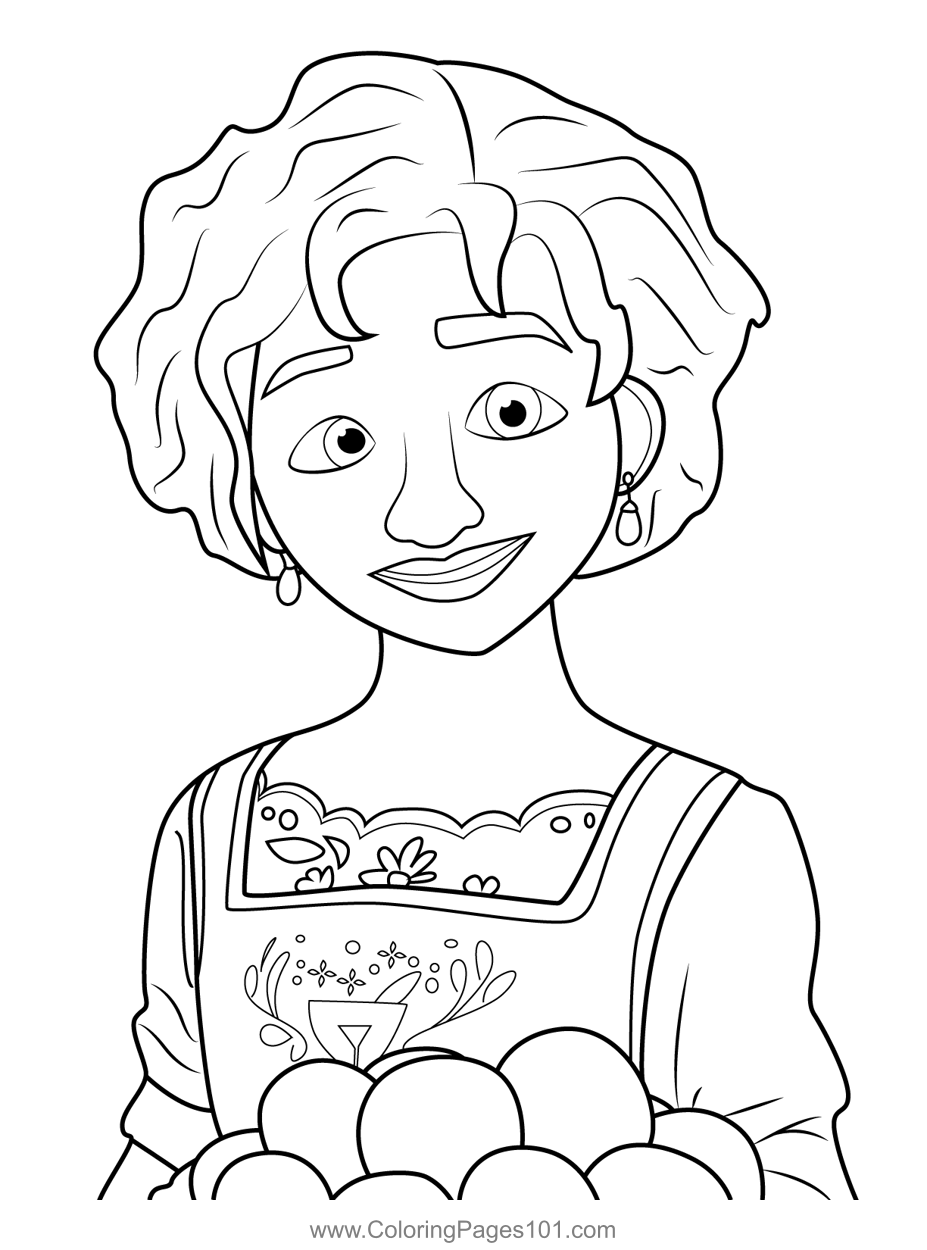 Julieta Encanto Coloring Page For Kids Encanto Printable Coloring Page 