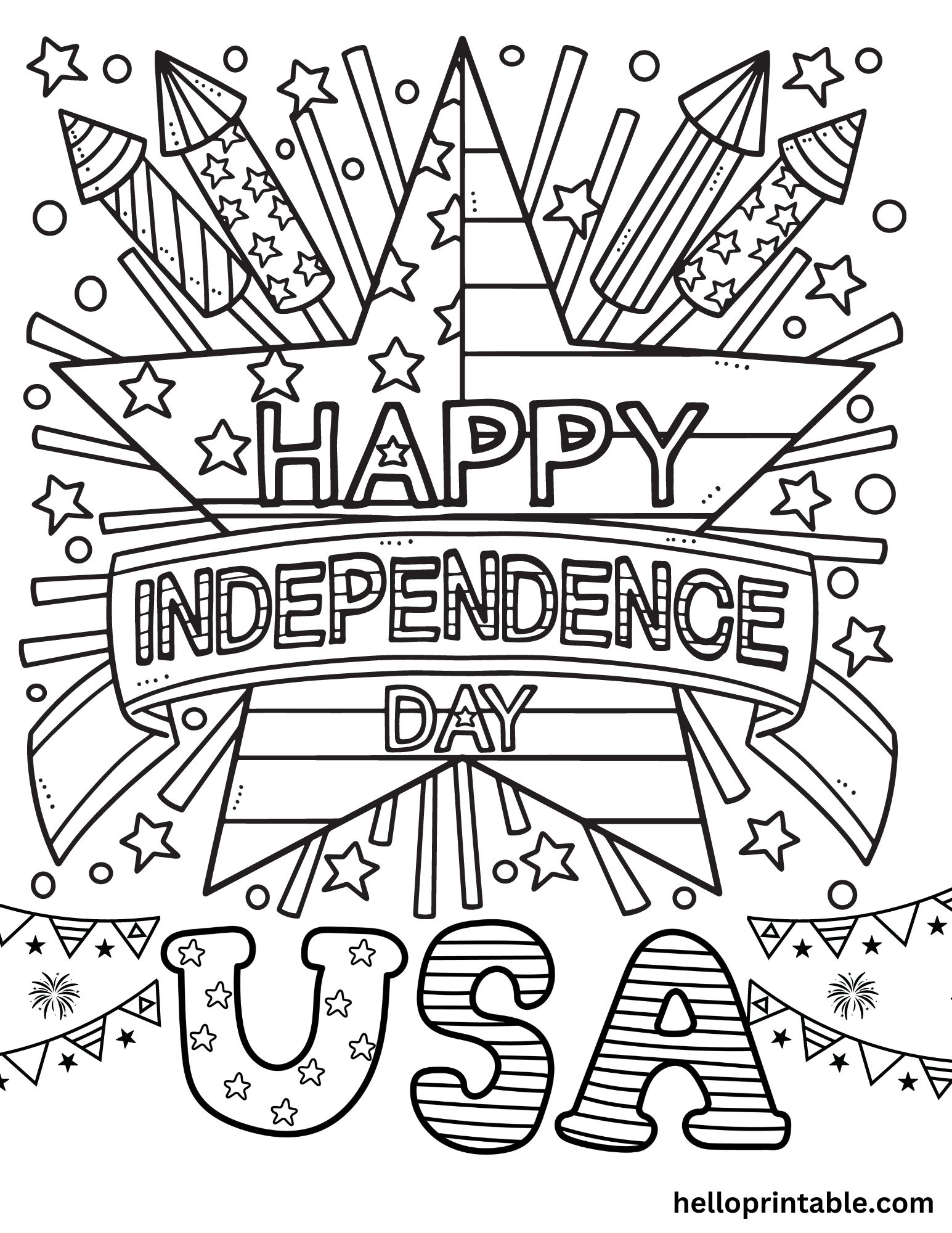 July 4th Free Coloring Pages For Kids Helloprintable