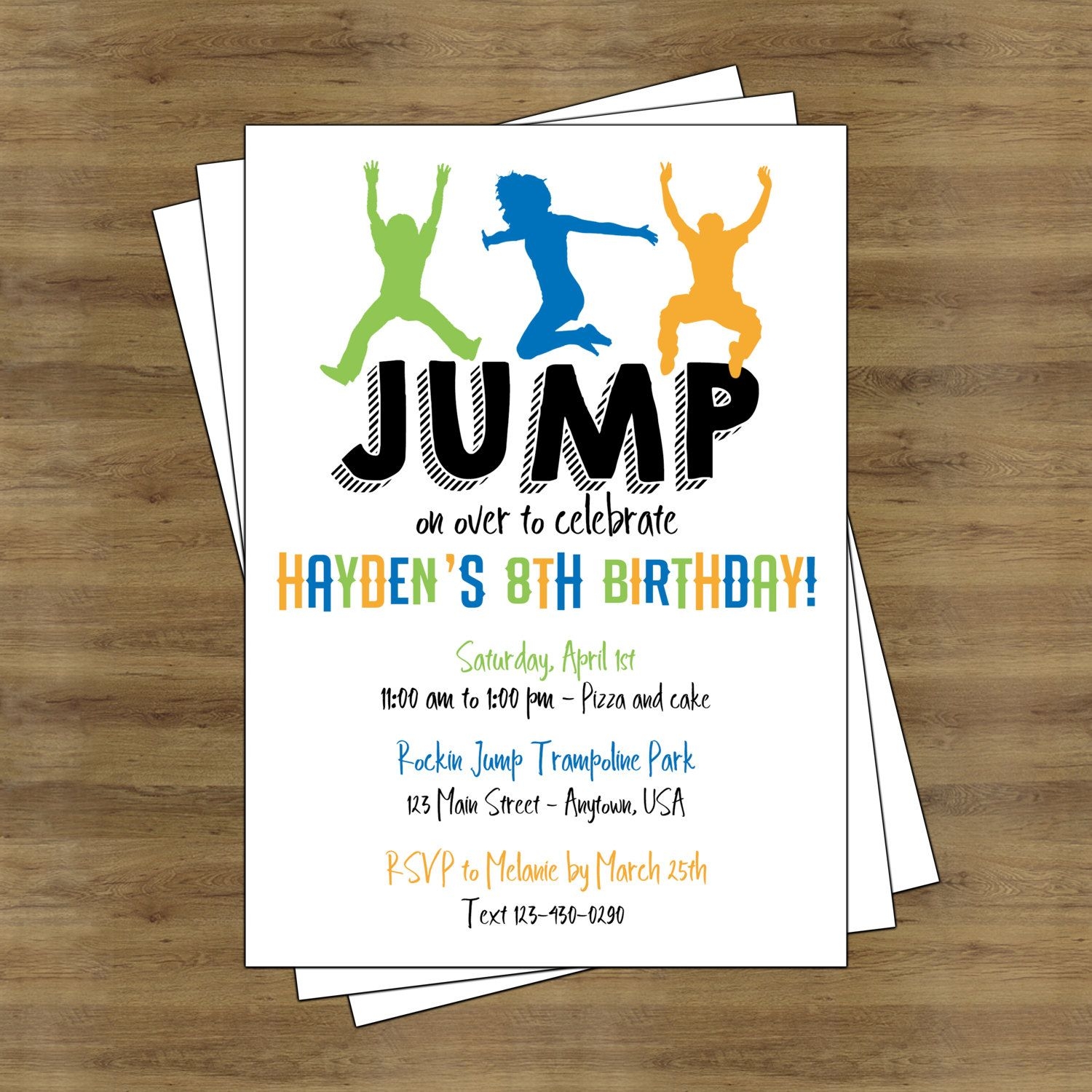 Jump Party Invitation Trampoline Party Invitation Trampoline