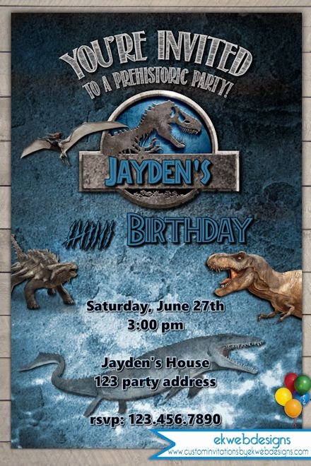 jurassic park invitation template free