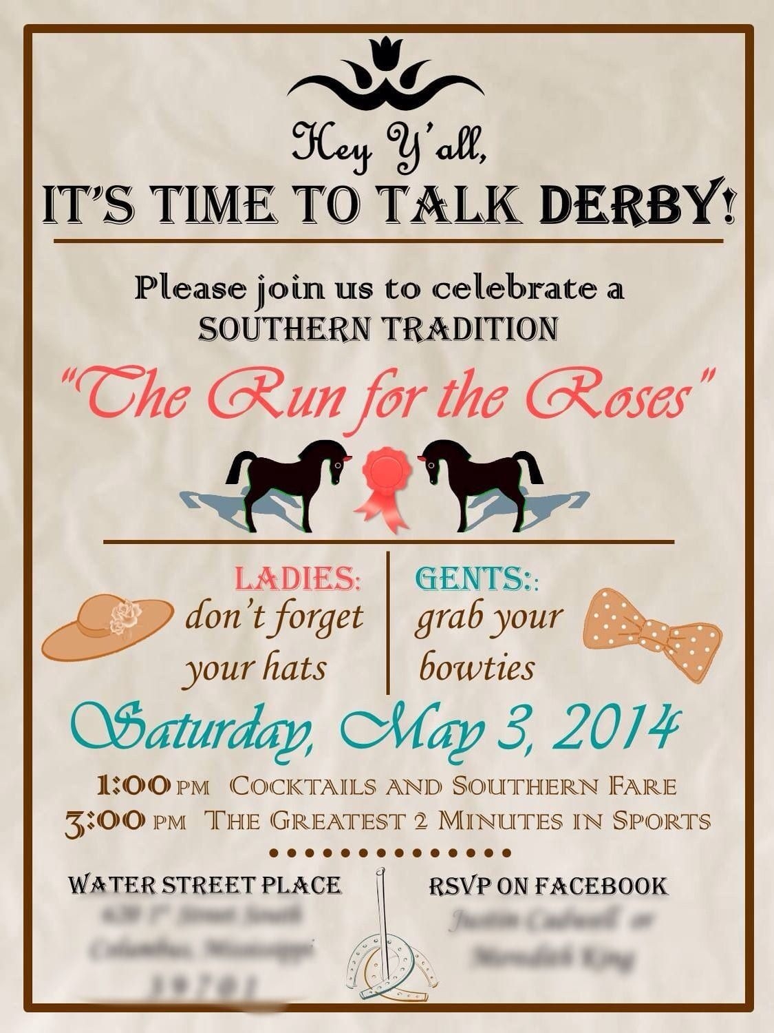 Kentucky Derby Invite Template Printable Calendars AT A GLANCE