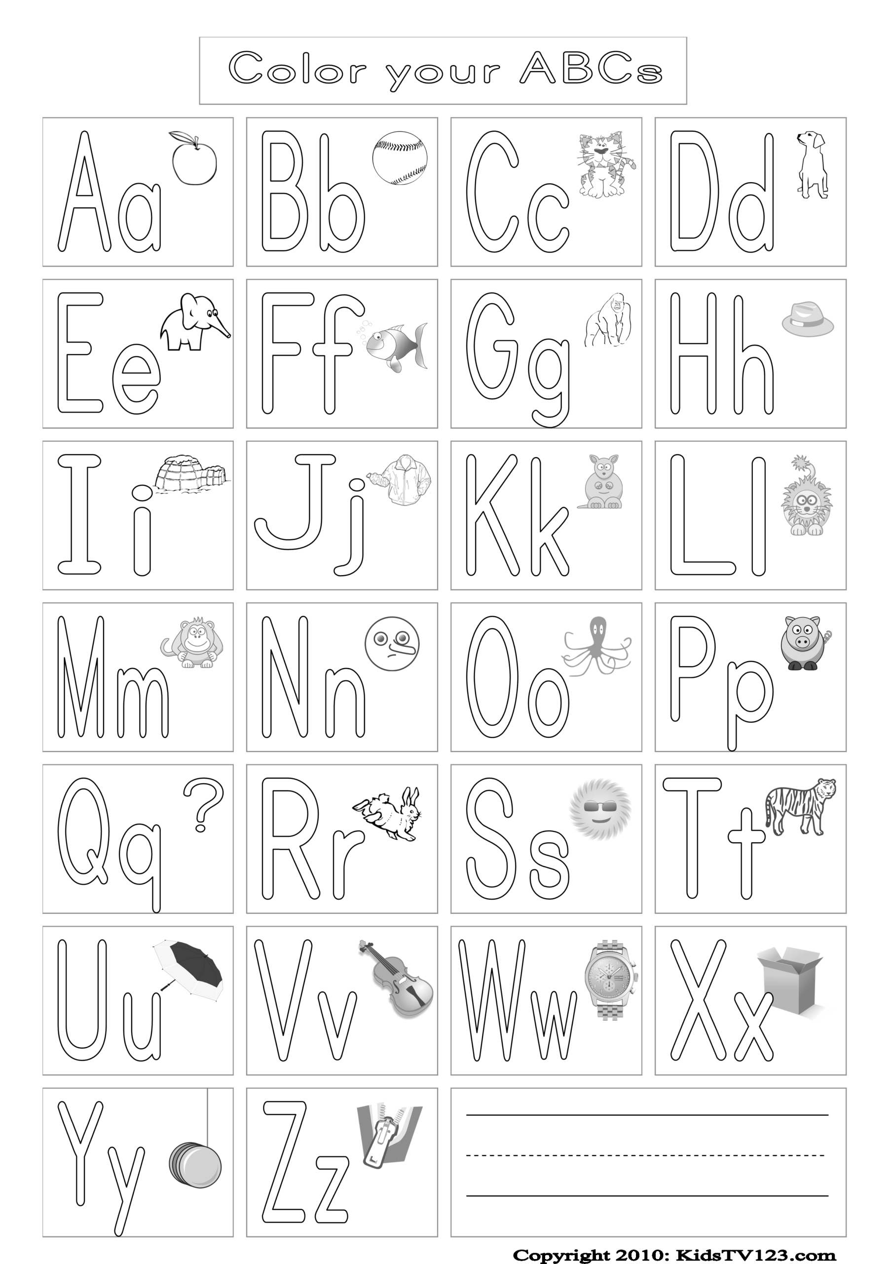 Kidstv123 Coloring Pages Abc Coloring Pages Abc With Alphabet