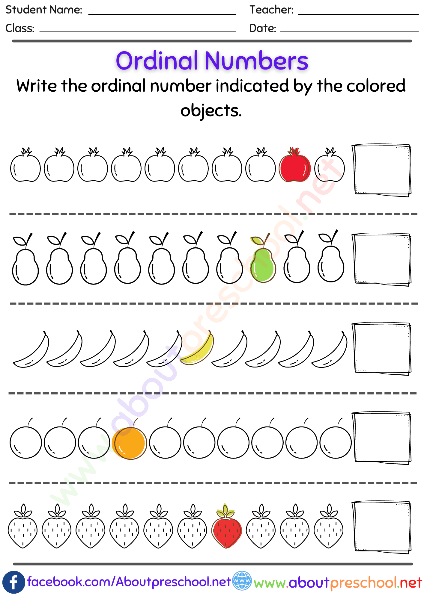 numbers worksheet for preschool