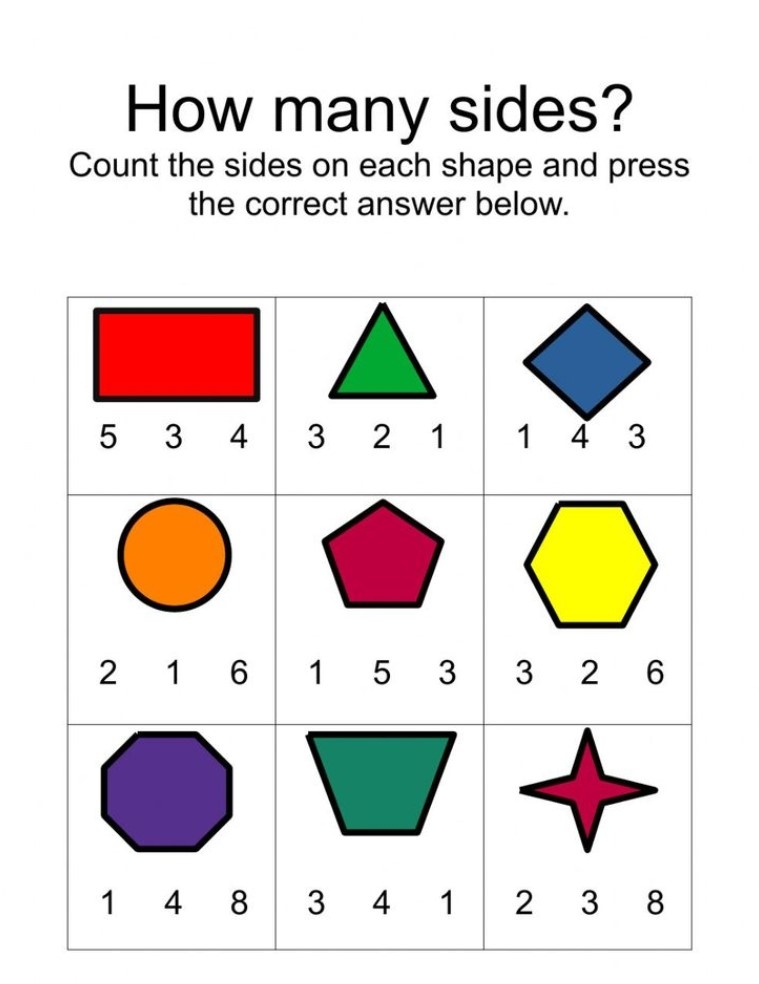 kindergarten shapes worksheet