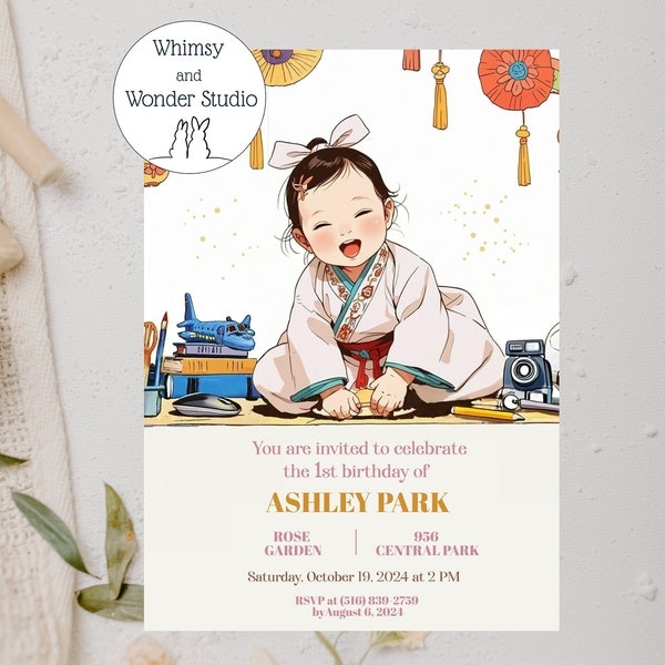 Korean 100 Days Invitation Etsy