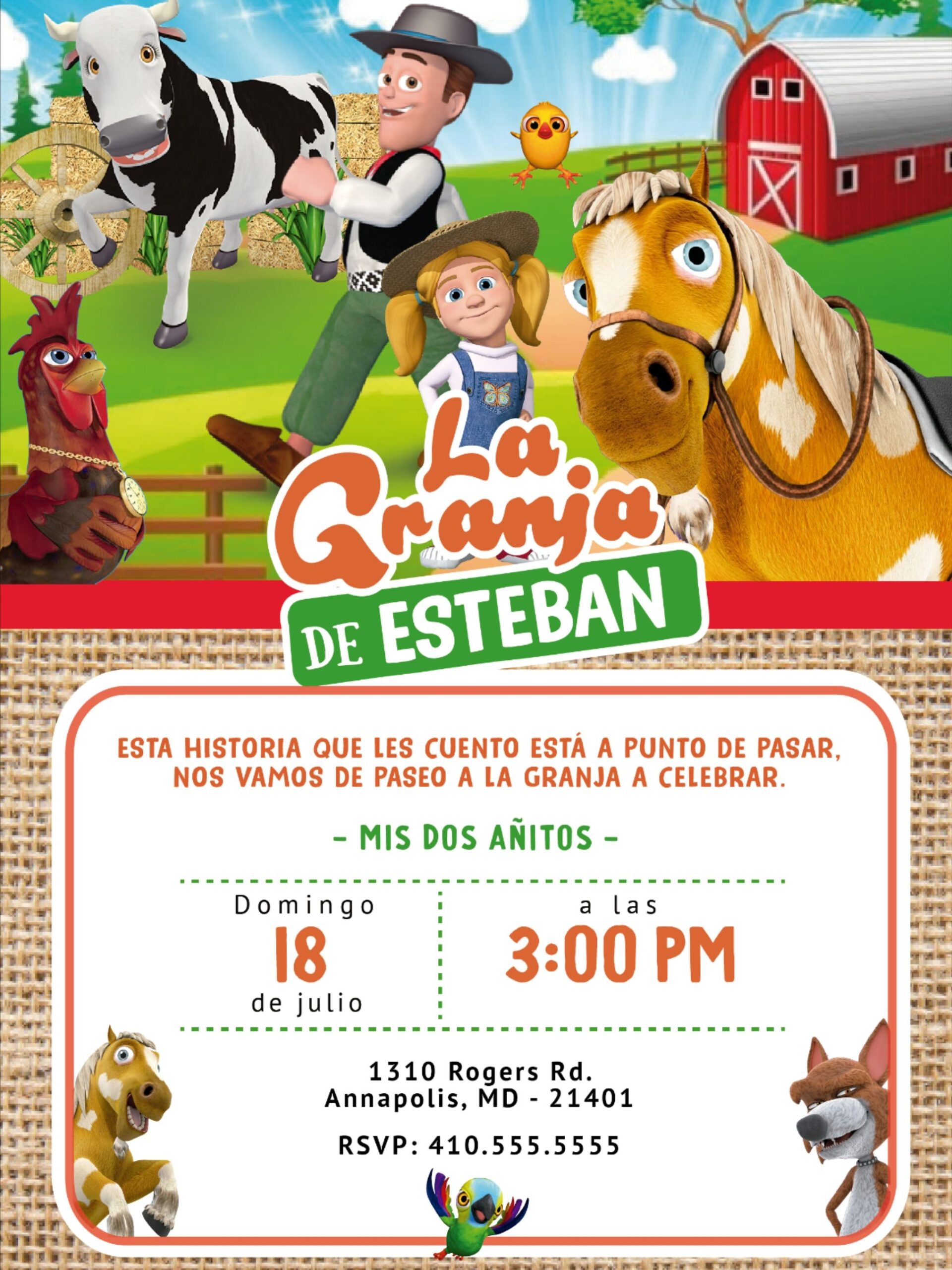 la granja de zenon invitation template