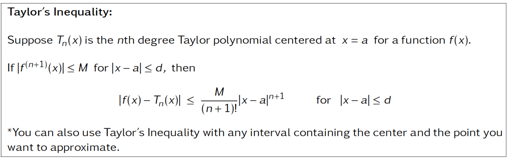 Lagrange Error Bound Worksheet Taylor Polynomial Remainder Part 2 