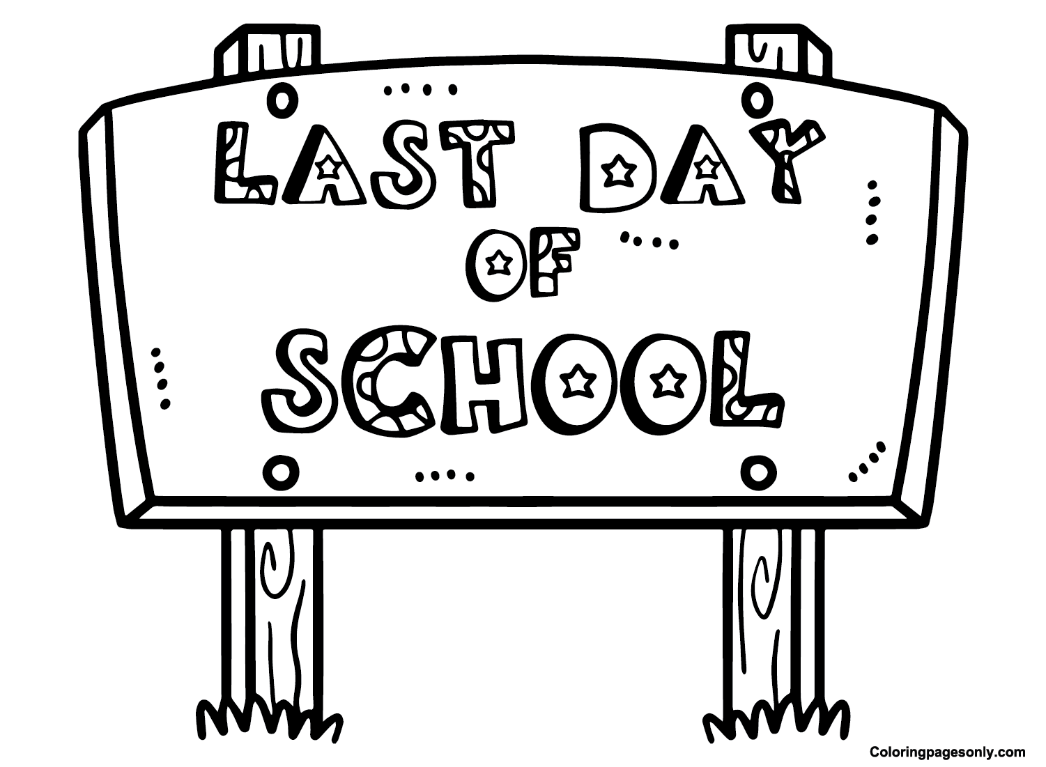 Last Day Of School For Children Coloring Page Free Printable Coloring 