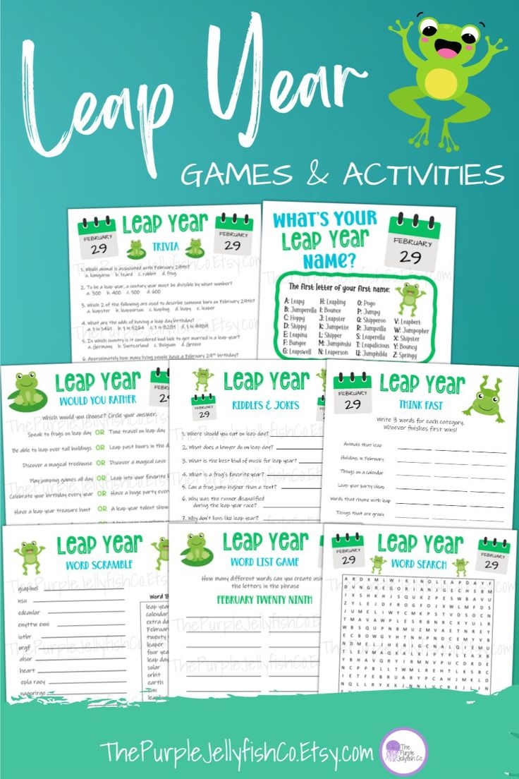 free leap day activities for kids printable