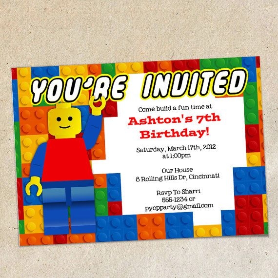 Lego Invitation Template